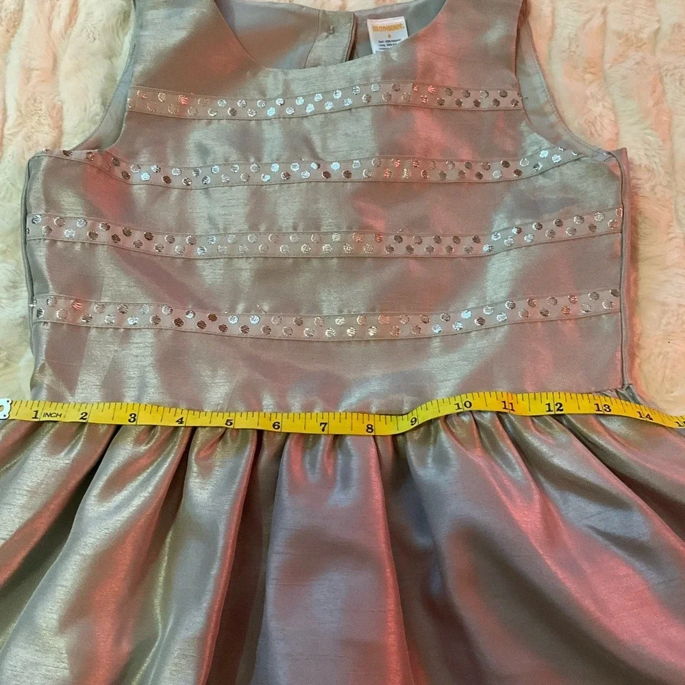 Gymboree Girls Silver Metallic Sequin Party Dress Size 8 Sleeveless Holiday Glam